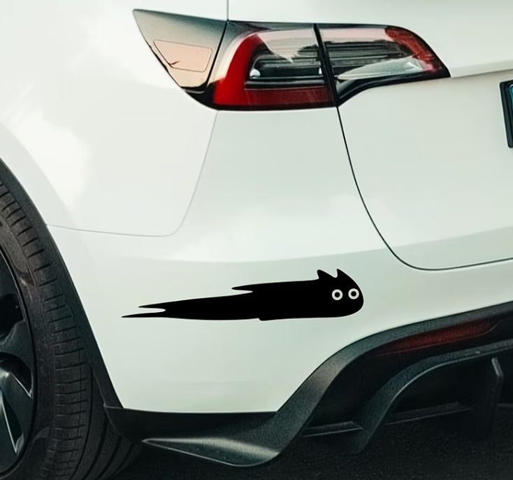 Sticker autocolant auto drăguț cu pisică neagră zburătoare