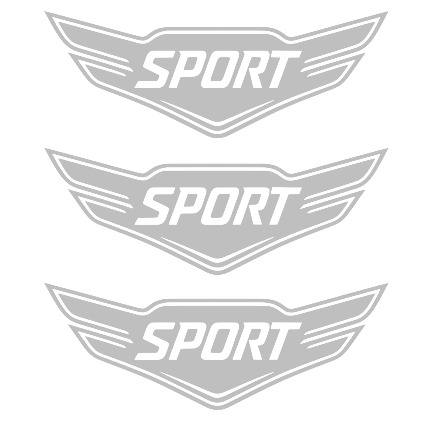 Set 3 stickere auto moto decorativ, tuning, rezistent la apa si UV, Model Sport