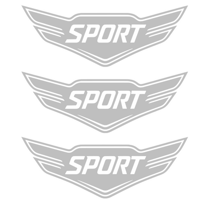 Set 3 stickere auto moto decorativ, tuning, rezistent la apa si UV, Model Sport