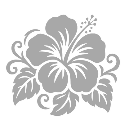 Sticker auto decorativ, floare de hibiscus