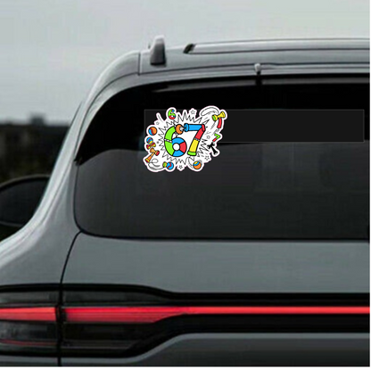 Sticker rezistent SIX SEVEN 67 Kendama v1