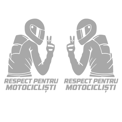 Set 2 Stickere Moto Respect pentru Motocicliști – Stânga + Dreapta