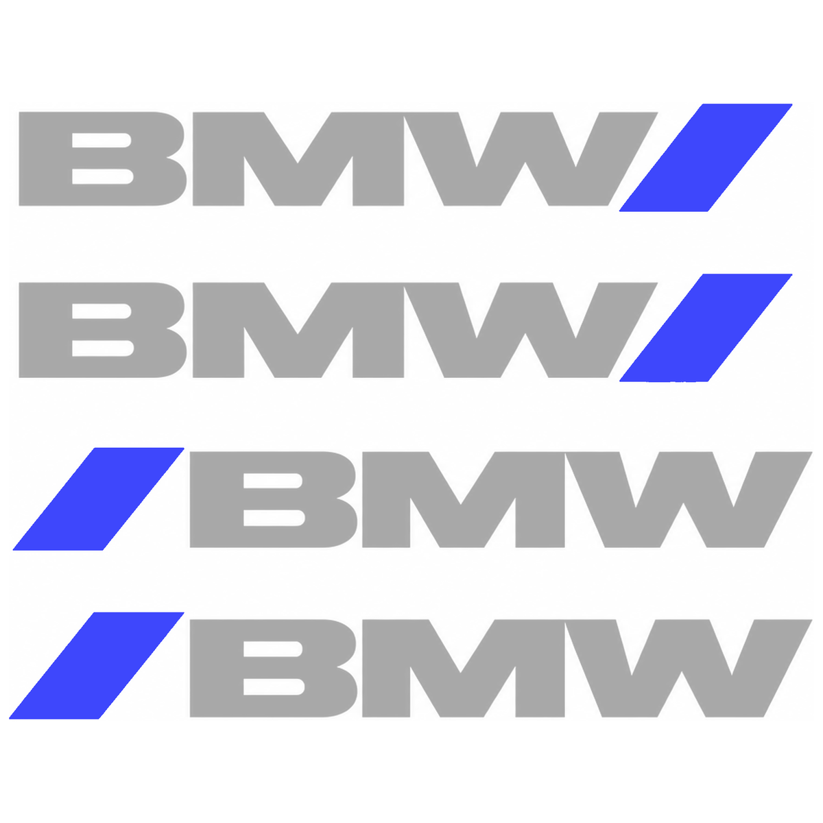 Set 4 Stickere Mânere BMW – Logo + Accent Albastru Racing, 12.5x2cm