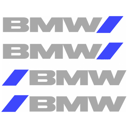Set 4 Stickere Mânere BMW – Logo + Accent Albastru Racing, 12.5x2cm