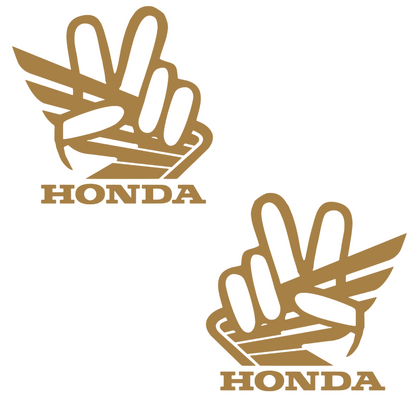 Set 2 stickere decorative, rezistente, auto sau moto, logo Honda cu semnul pacii, stanga si dreapta
