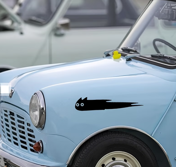 Sticker autocolant auto drăguț cu pisică neagră zburătoare