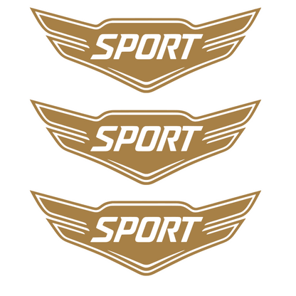 Set 3 stickere auto moto decorativ, tuning, rezistent la apa si UV, Model Sport