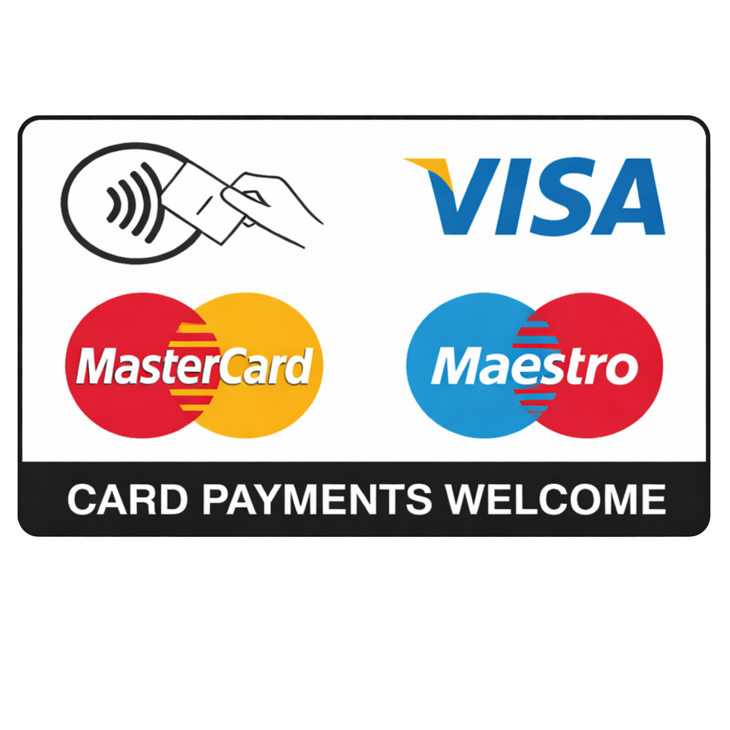 Set 2 stickere/placute magnetice, rezistente, pentru taxi, plata card visa mastercard v2