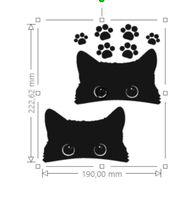 Set 8 stickere auto, doua pisici negre si sase gheare, impermeabile, rezistente la soare