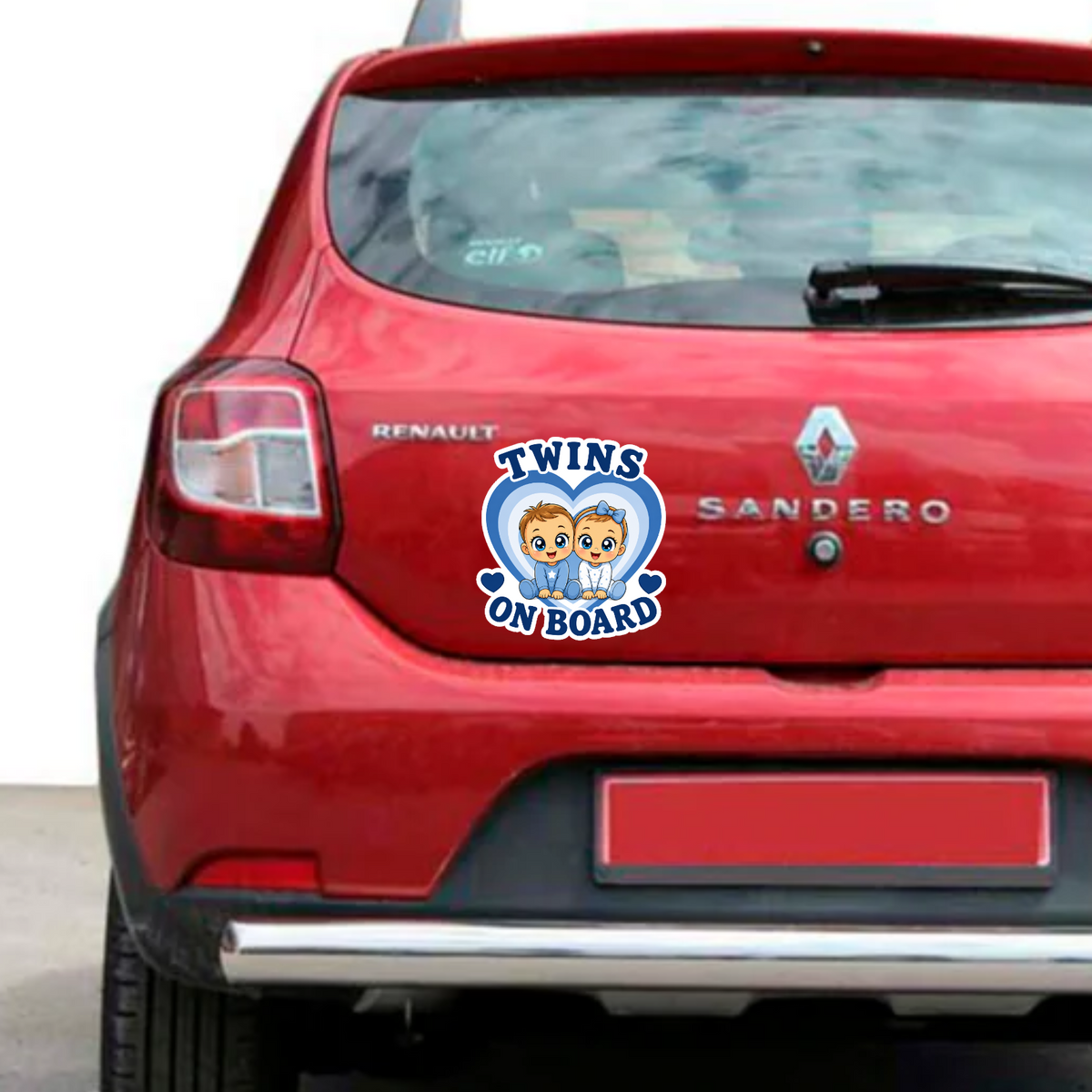 Sticker Baby on Board – Twins on board, baieti, albastru, Autocolant Auto