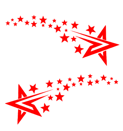 Set 2 stickere auto, stea meteorica, rezistente la apa si UV