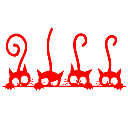 Sticker auto decorativ, 4 pisici