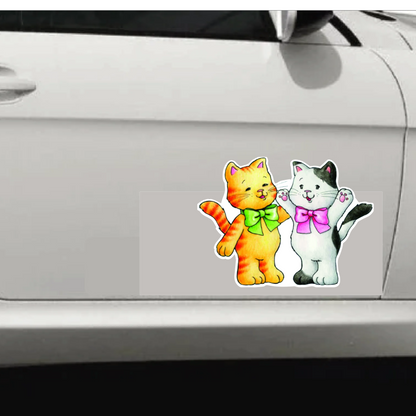 Sticker decorativ rezizstent, pisici tip acuarela