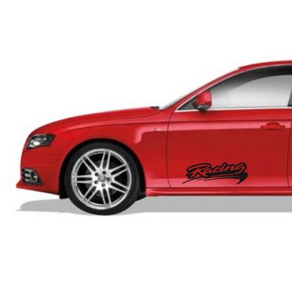 Set 2 Stickere rezistente, scris Racing