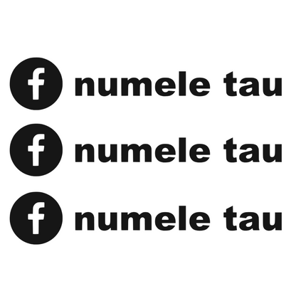 Sticker auto moto decorativ, rezistent, Facebook personalizat, set 3 bucati