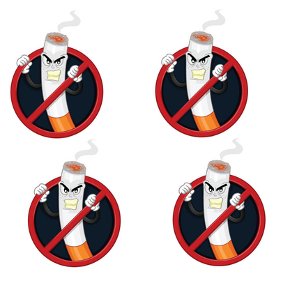 Set 4 stickere rezistente, pentru taxi si ride sharing, fumatul interzis