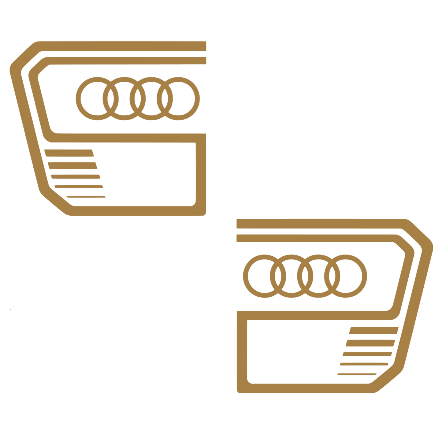 Set 2 stickere auto, rezistente la apa si UV, stanga si dreapta, pentru Audi