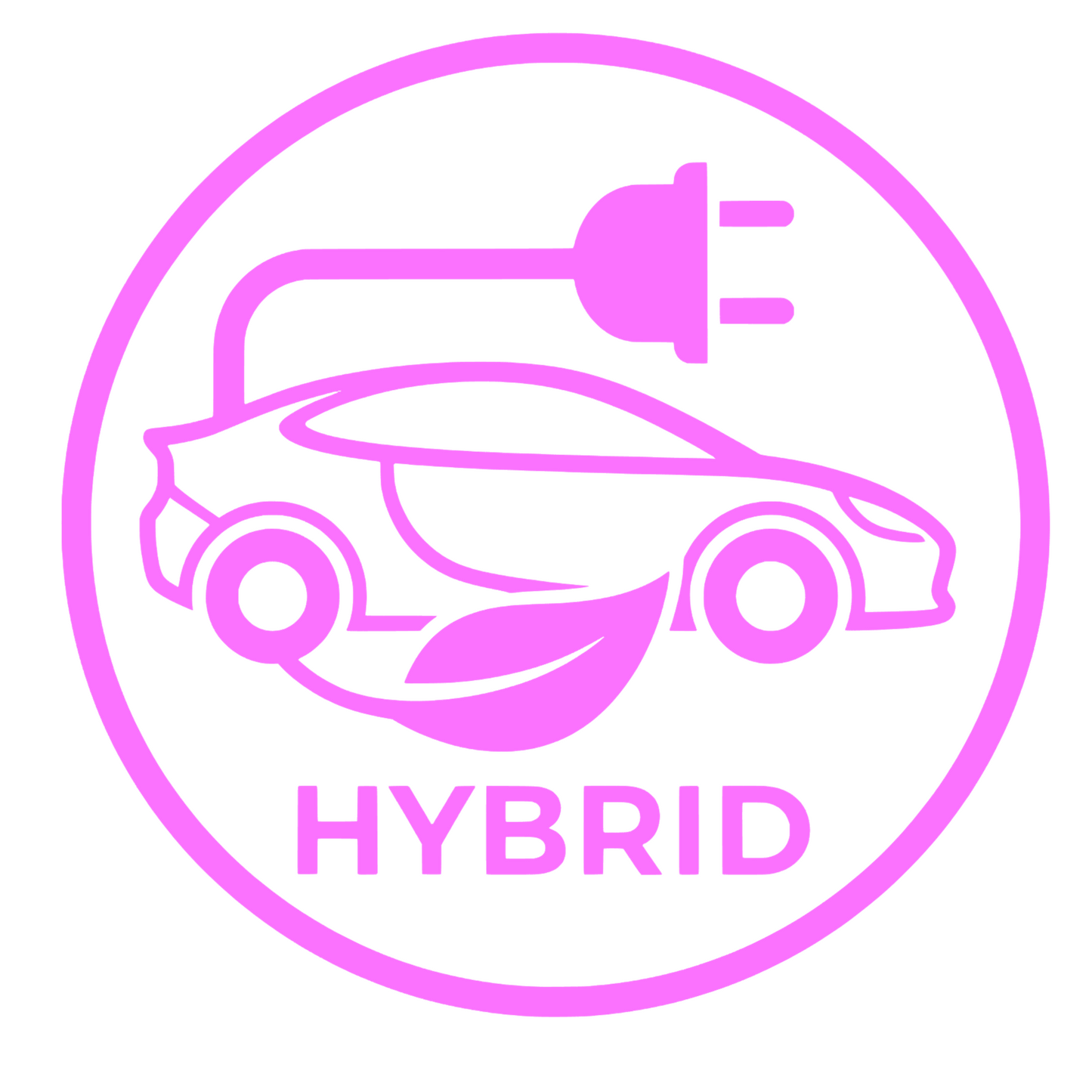 Sticker auto decorativ, rezistent la apa si soare, Masina Hibrid
