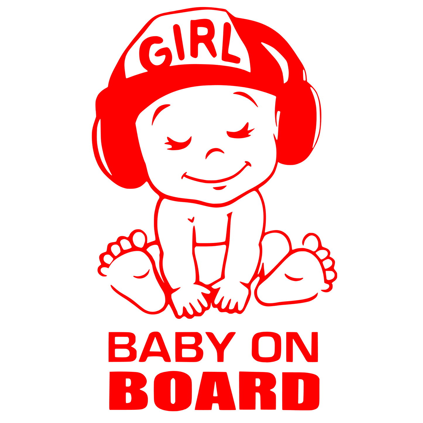 Sticker baby girl on board
