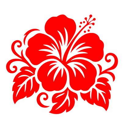 Sticker auto decorativ, floare de hibiscus