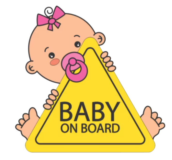 Sticker Baby on board fetita cu suzeta