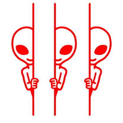 Set 3 stickere decorative, Alien Peek