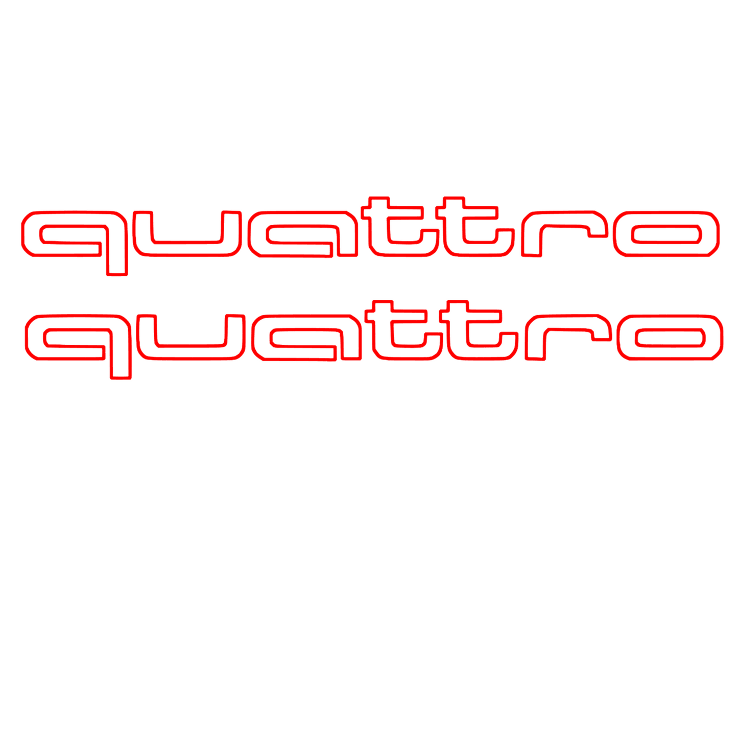 Set 2 stickere tuning pentru Audi, Quattro, scris subtire, rezistente