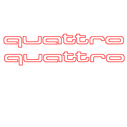 Set 2 stickere tuning pentru Audi, Quattro, scris subtire, rezistente