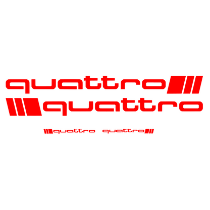 Set 4 stickere tuning pentru Audi, Quattro, rezistente