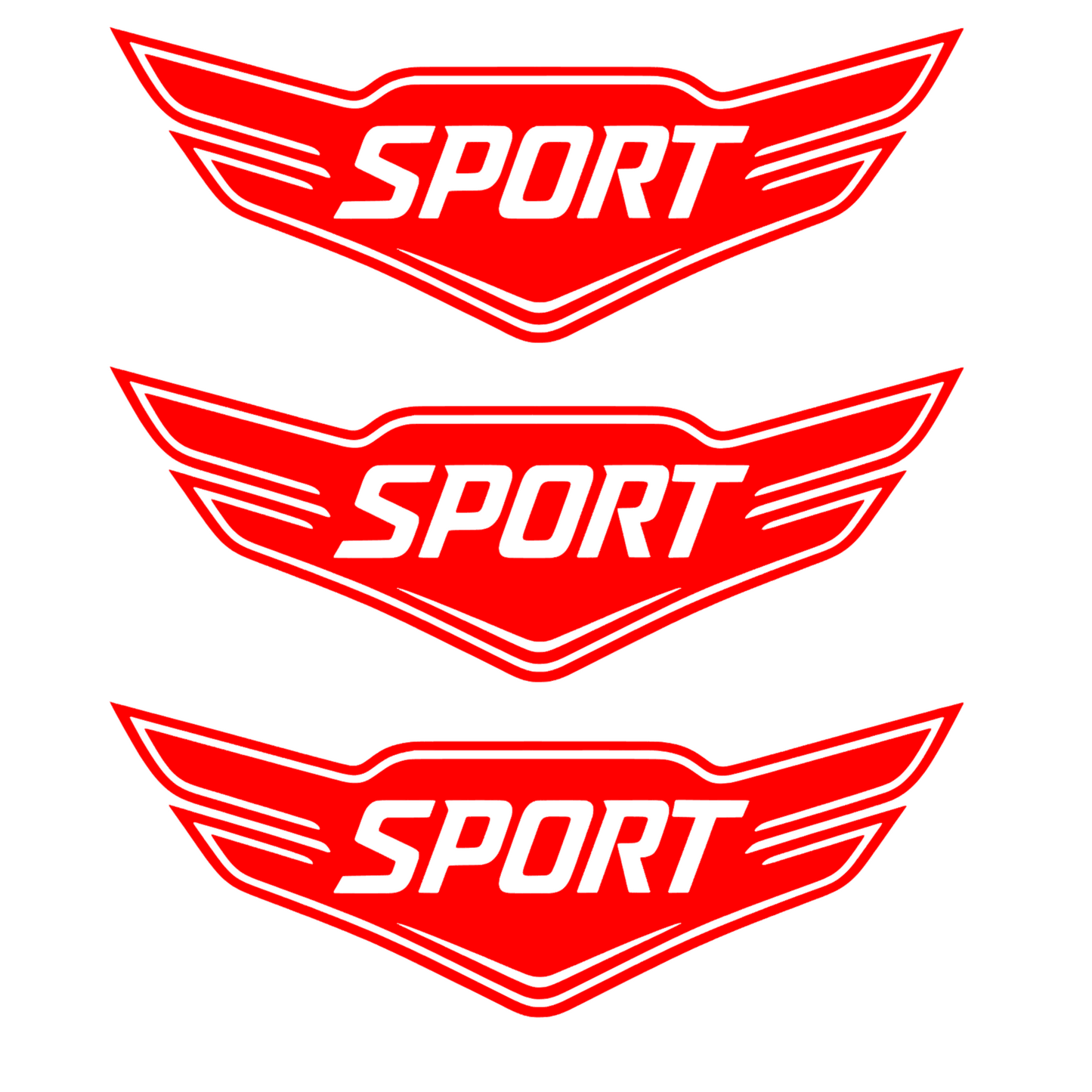 Set 3 stickere auto moto decorativ, tuning, rezistent la apa si UV, Model Sport
