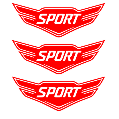 Set 3 stickere auto moto decorativ, tuning, rezistent la apa si UV, Model Sport