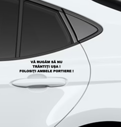 Sticker Taxi/Uber/Bolt, Nu trantiti usa, folositi ambele portiere