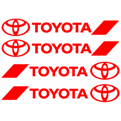 Set 4 Stickere Mânere Toyota – Logo + Accent Roșu Racing 12.5x2cm