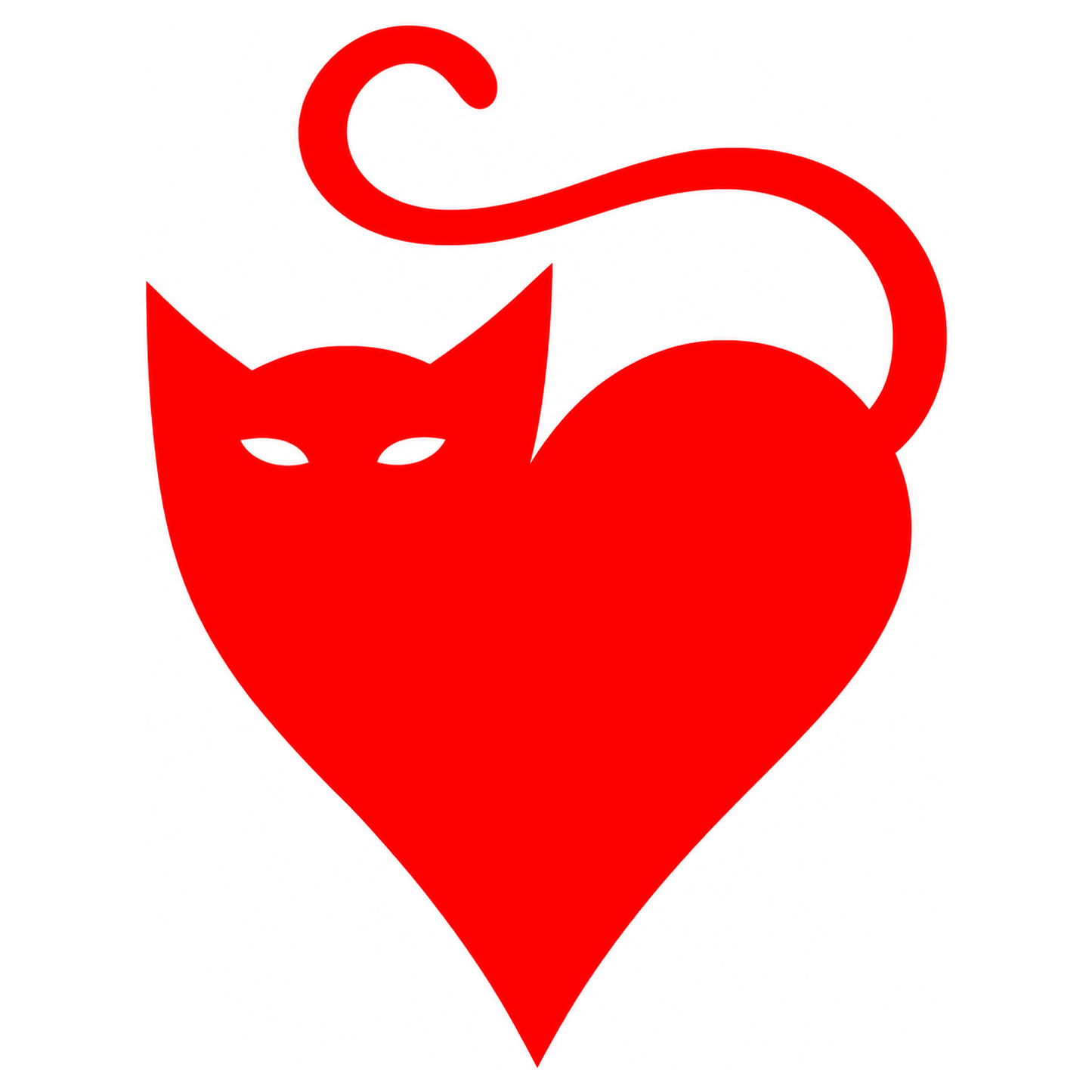 Sticker Pisică Inimă – Siluetă Cat Love