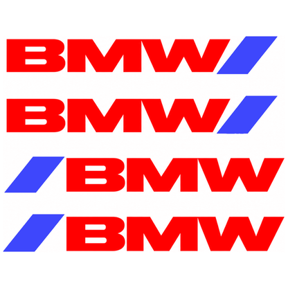 Set 4 Stickere Mânere BMW – Logo + Accent Albastru Racing, 12.5x2cm