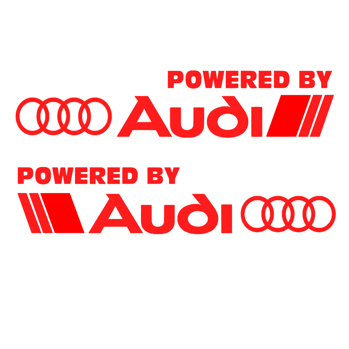 Set 2 Stickere Auto pentru laterale, Powered by Audi – Logo Racing