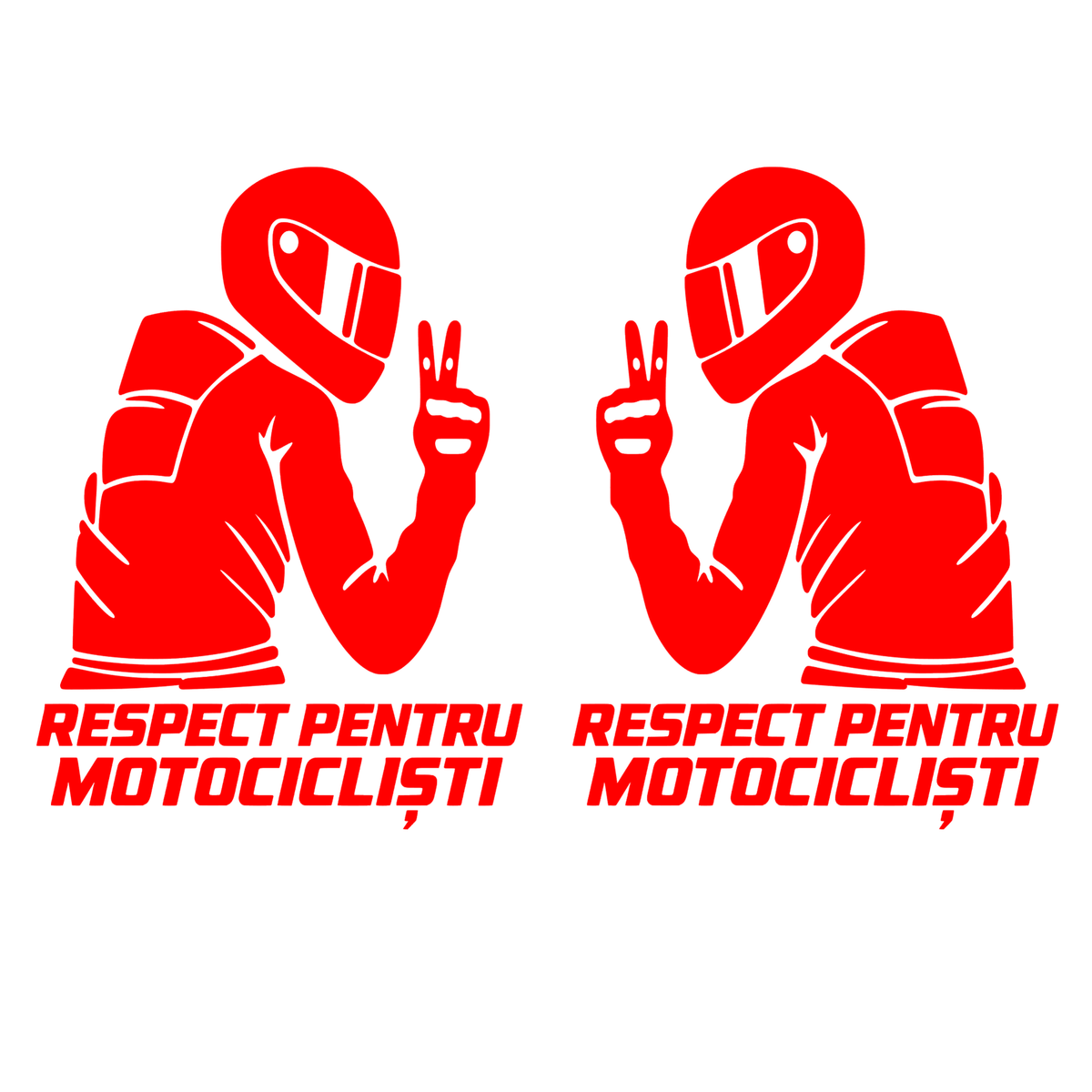Set 2 Stickere Moto Respect pentru Motocicliști – Stânga + Dreapta