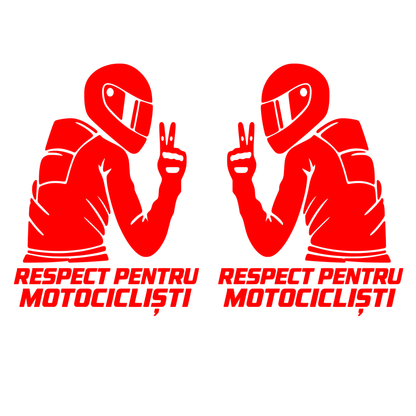 Set 2 Stickere Moto Respect pentru Motocicliști – Stânga + Dreapta