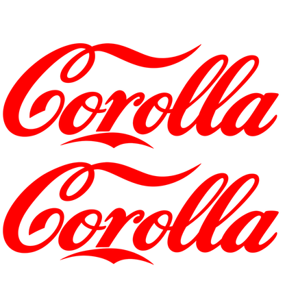 Set 2 Stickere Toyota scris Corolla