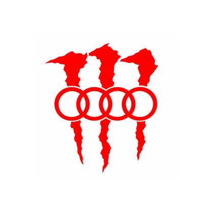 Sticker Audi Monster – Logo Audi cu Gheare