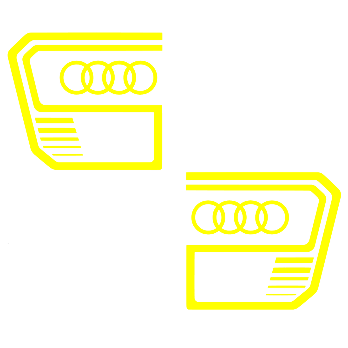 Set 2 stickere auto, rezistente la apa si UV, stanga si dreapta, pentru Audi