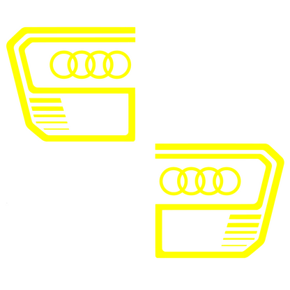 Set 2 stickere auto, rezistente la apa si UV, stanga si dreapta, pentru Audi