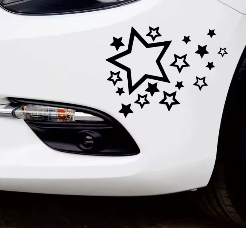 Sticker auto, rezistent, model stele cazatoare