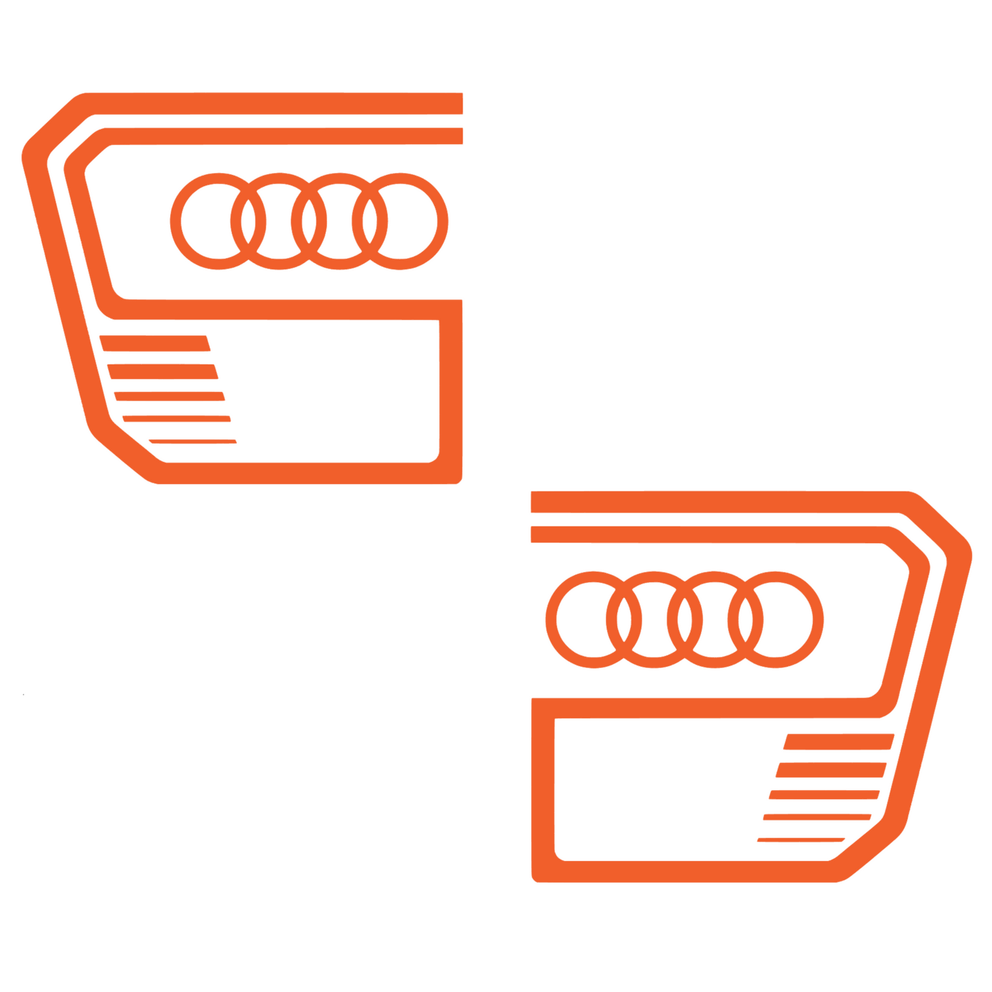 Set 2 stickere auto, rezistente la apa si UV, stanga si dreapta, pentru Audi