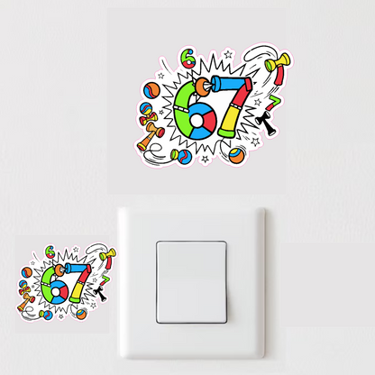 Sticker rezistent SIX SEVEN 67 Kendama v1