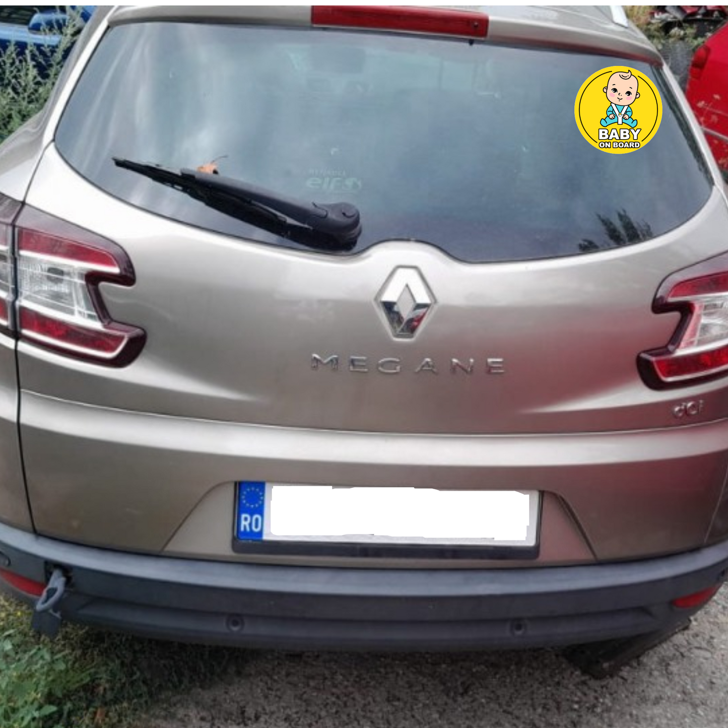 Sticker auto rezistent, baby on board, baietel in centura