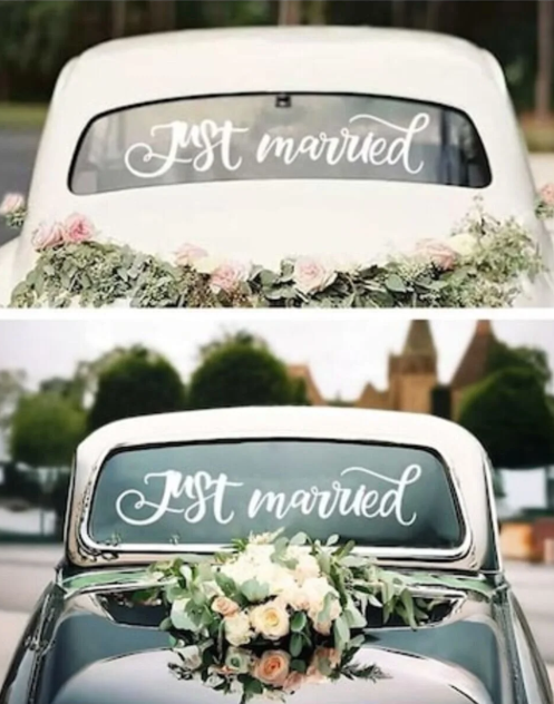 Sticker auto decorativ, just married