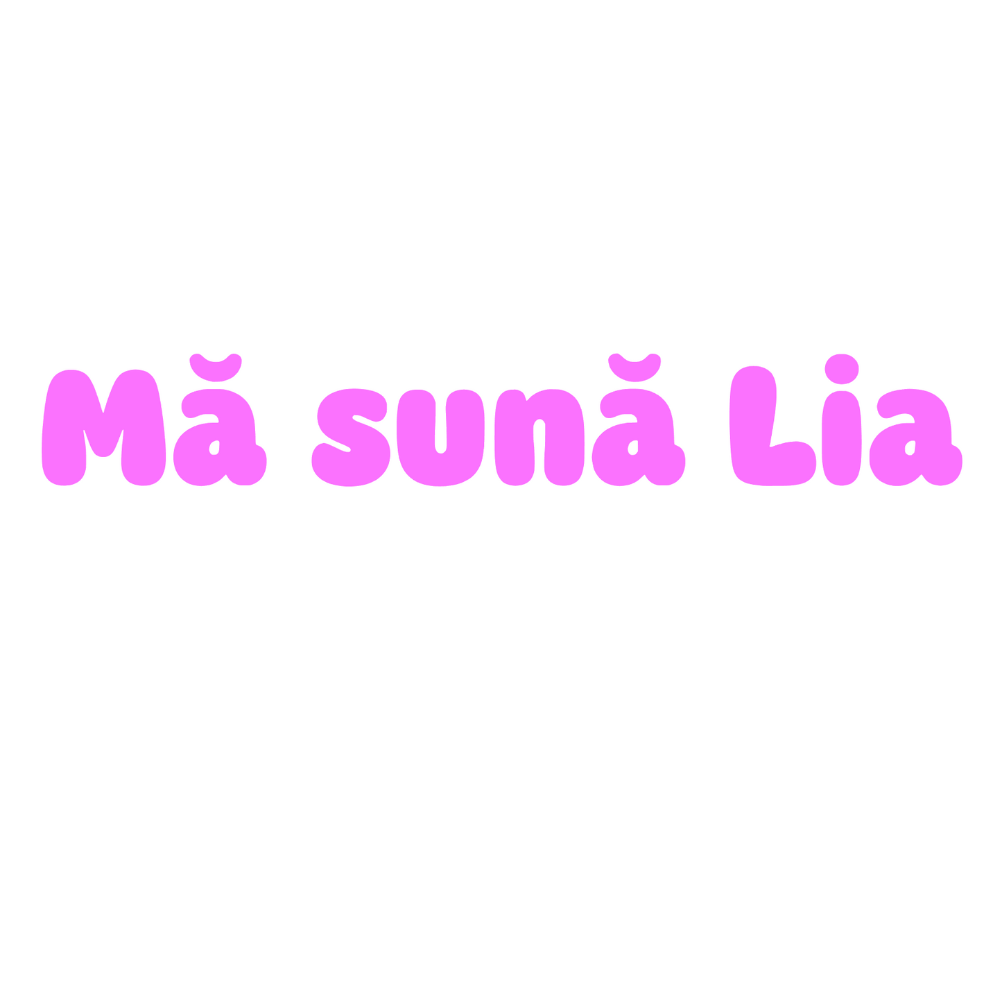 Sticker auto text „Ma suna Lia” – trend Romania