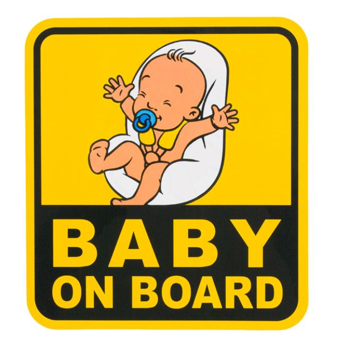 Sticker Baby on board baiat cu suzeta