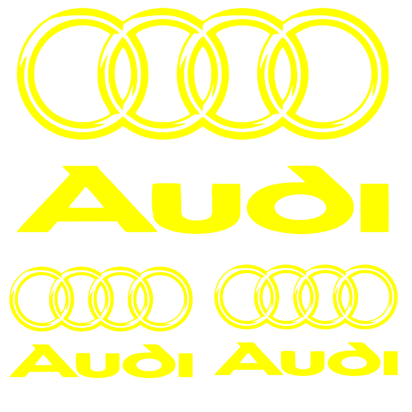 Set 3 stickere Audi cu sigla si scris